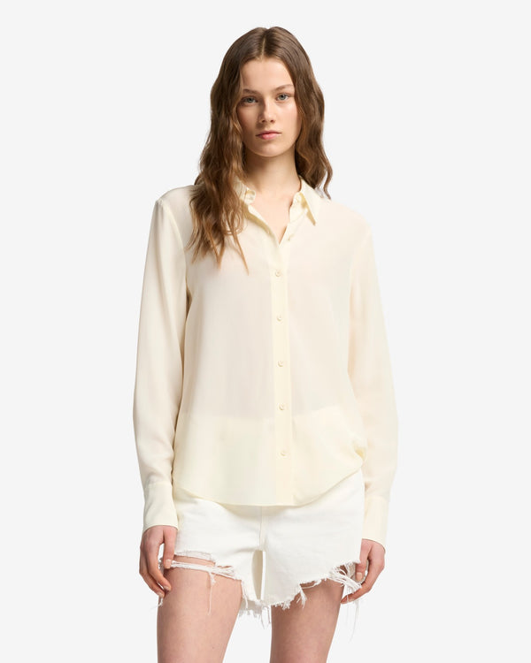 7 For All Mankind Long Sleeve Silk Blouse Tops