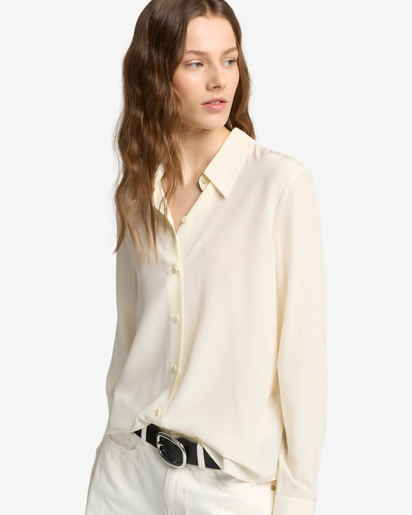 7 For All Mankind Long Sleeve Silk Blouse Tops