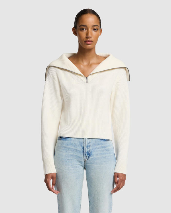 7 For All Mankind Merino Half Zip Sweater Sweaters
