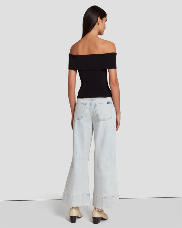 7 For All Mankind Off The Shoulder Ribbed Top Tops
