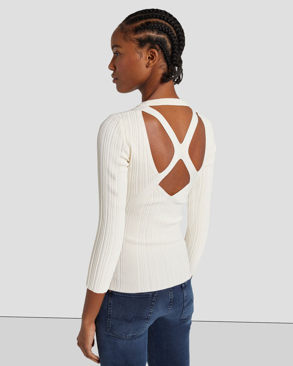 7 For All Mankind Open Back Knit Top Tops