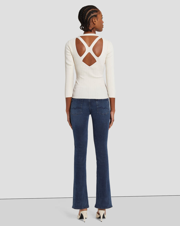 7 For All Mankind Open Back Knit Top Tops