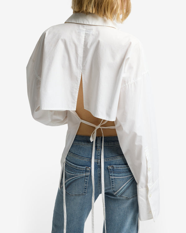 7 For All Mankind Open Back Poplin Shirt Tops