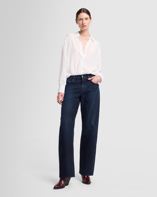 7 For All Mankind Oversized Silk Button Up Tops