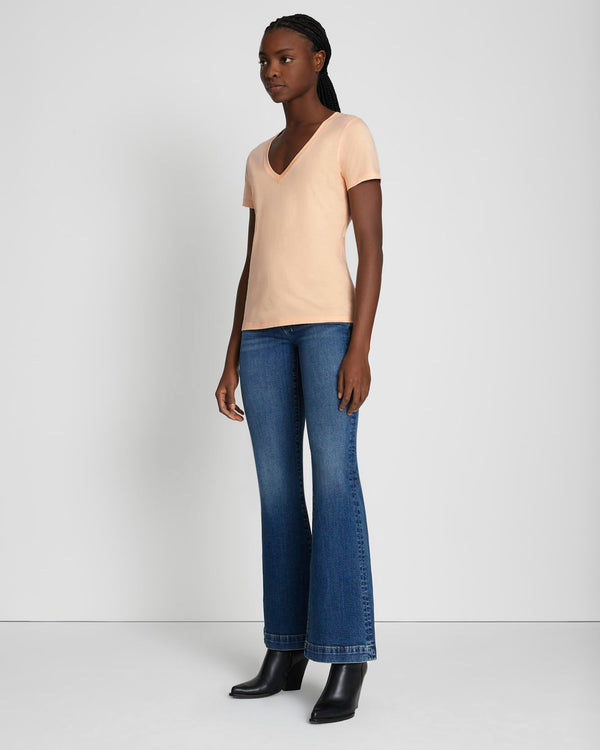 7 For All Mankind Pima Cotton Easy V-Neck Tee Tops