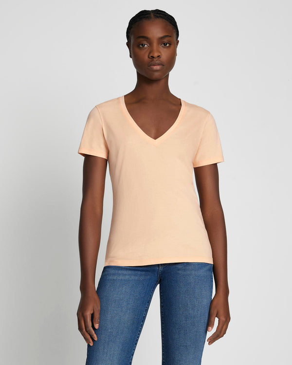 7 for all mankind Pima Cotton Easy V-Neck Tee Tops
