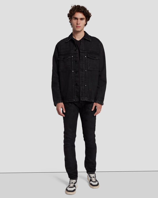 7 For All Mankind Pleated Overshirt Denim Jackets