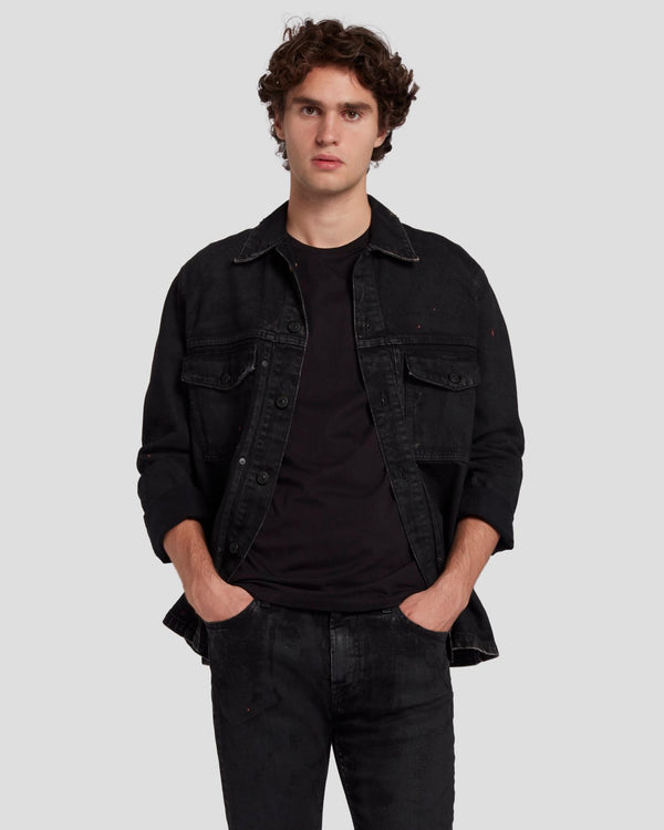 7 For All Mankind Pleated Overshirt Denim Jackets