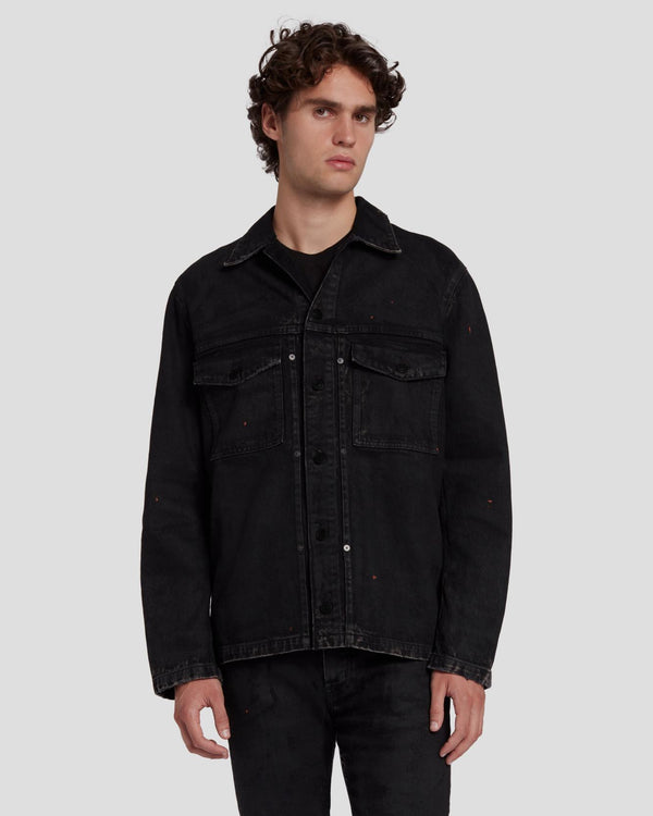 7 for all mankind Pleated Overshirt Denim Jackets