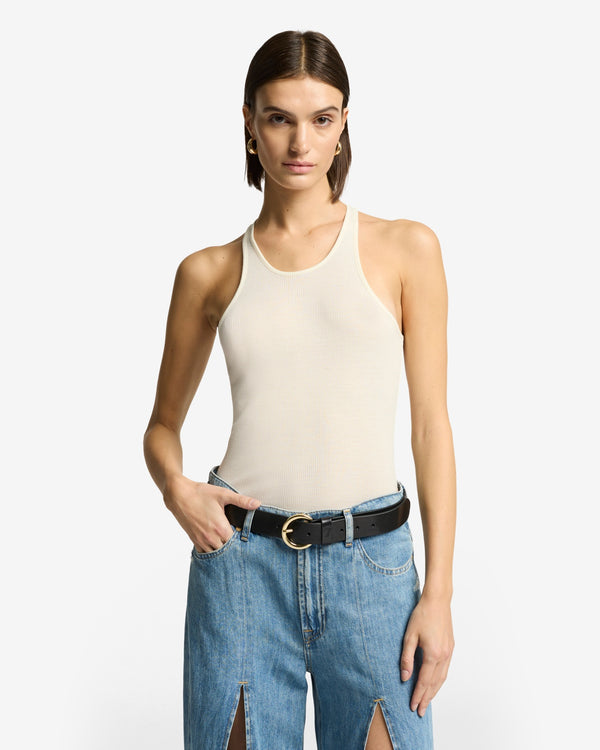 7 For All Mankind Racer Front Tank Tops