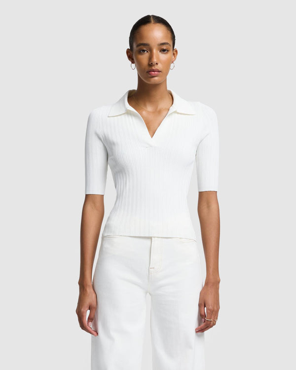 7 For All Mankind Ribbed Henley Sweater Sweaters