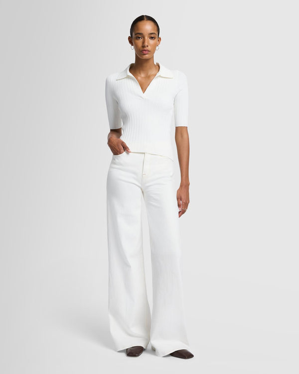 7 For All Mankind Ribbed Henley Sweater Sweaters