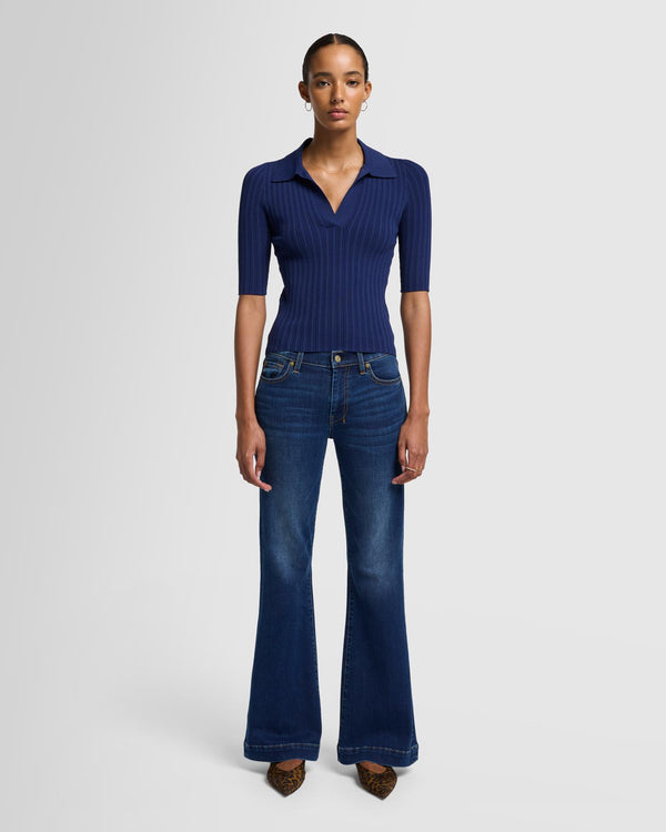 7 For All Mankind Ribbed Henley Sweater Sweaters