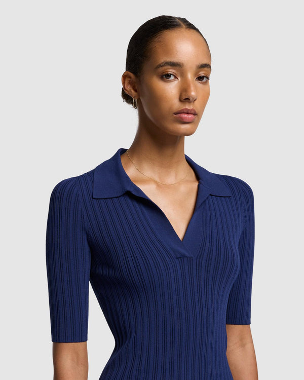 7 For All Mankind Ribbed Henley Sweater Sweaters