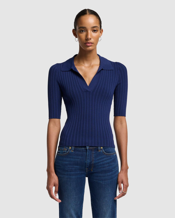7 for all mankind Ribbed Henley Sweater Sweaters