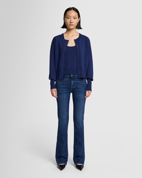 7 For All Mankind Ribbed Scoop Neck Top Sweaters