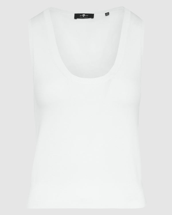 7 for all mankind Ribbed Scoop Neck Top Sweaters