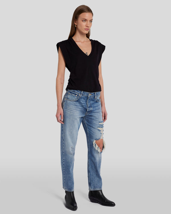 7 For All Mankind Ruched Sleeveless Tee Tops