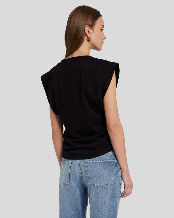7 For All Mankind Ruched Sleeveless Tee Tops