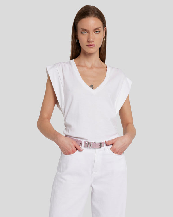 7 For All Mankind Ruched Sleeveless Tee Tops