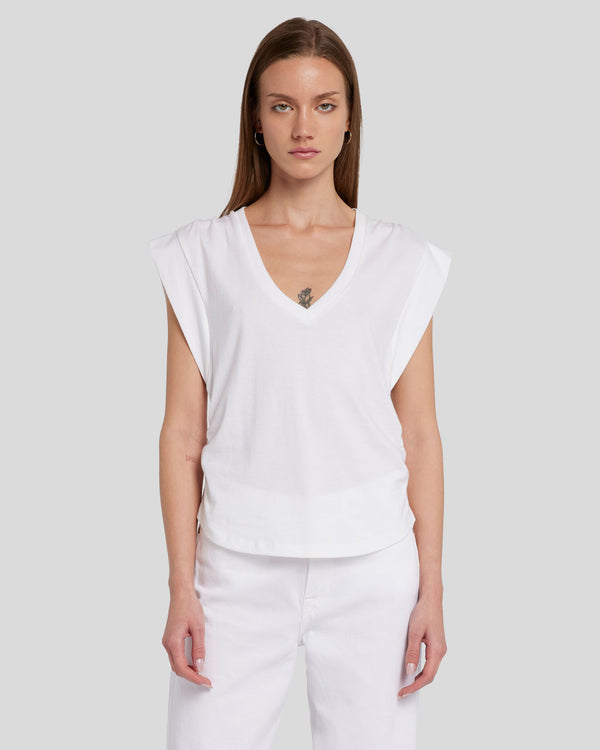 7 for all mankind Ruched Sleeveless Tee Tops