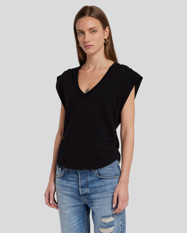 7 for all mankind Ruched Sleeveless Tee Tops