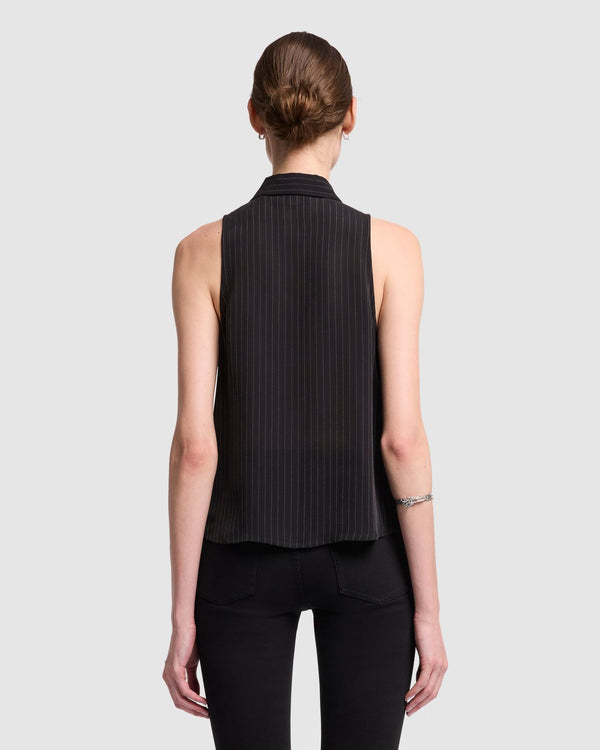 7 For All Mankind Ruffle Bow Halter Top Tops