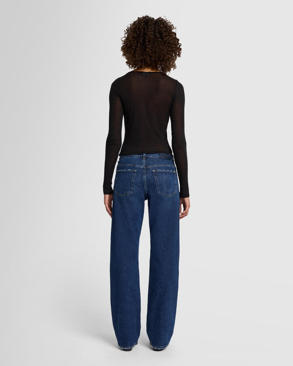 7 For All Mankind Sheer Long Sleeve Tee Tops
