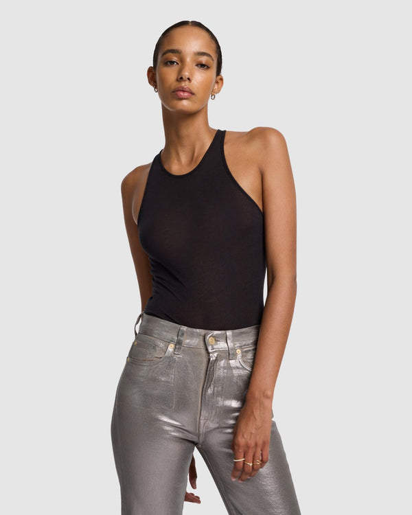 7 For All Mankind Sheer Racerback Tank Tops