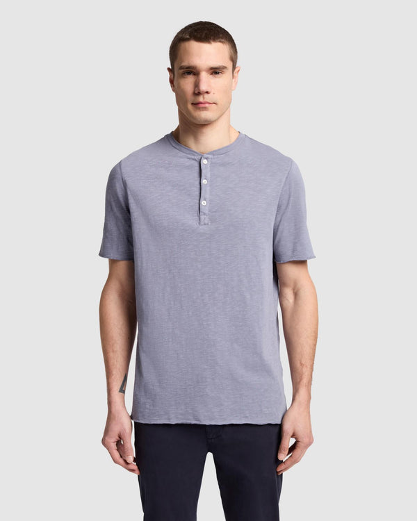 7 for all mankind Short Sleeve Slub Henley Tees