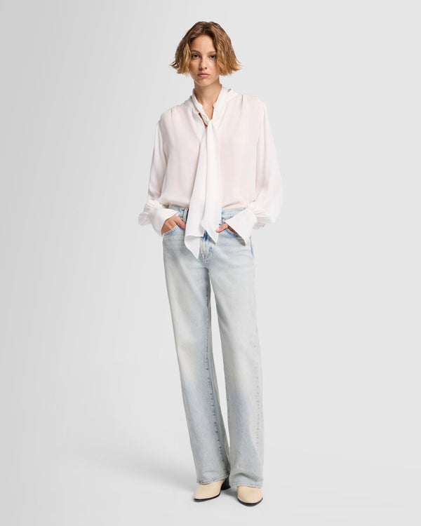 7 For All Mankind Silk Bow Shirt Tops