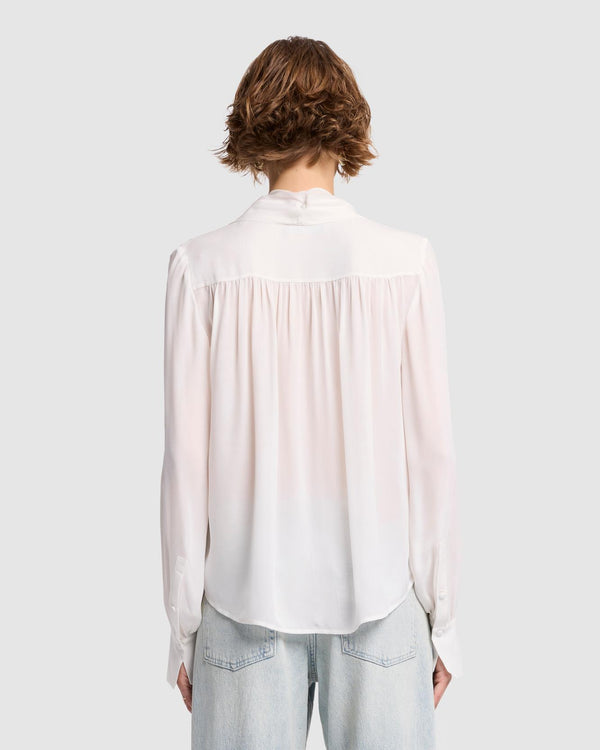 7 For All Mankind Silk Bow Shirt Tops