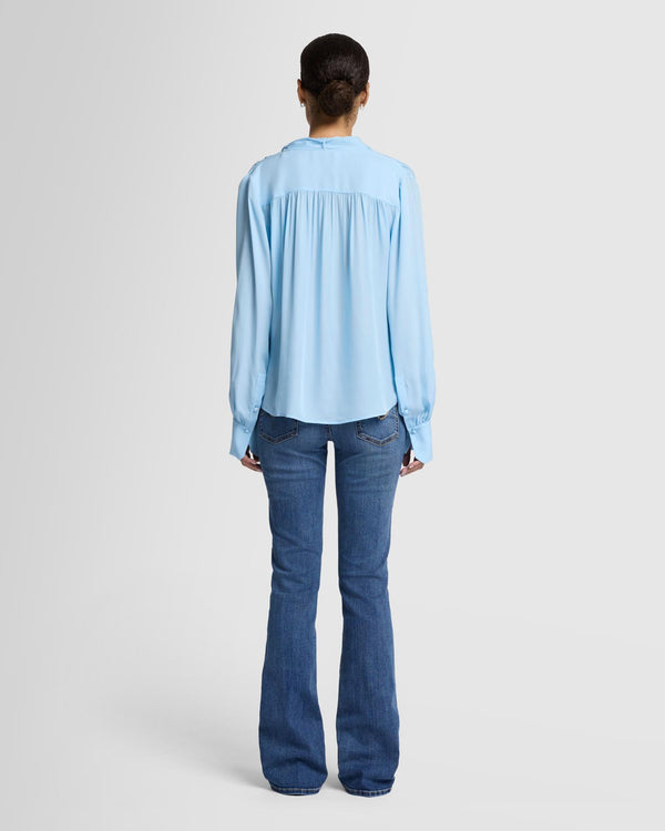 7 For All Mankind Silk Bow Shirt Tops