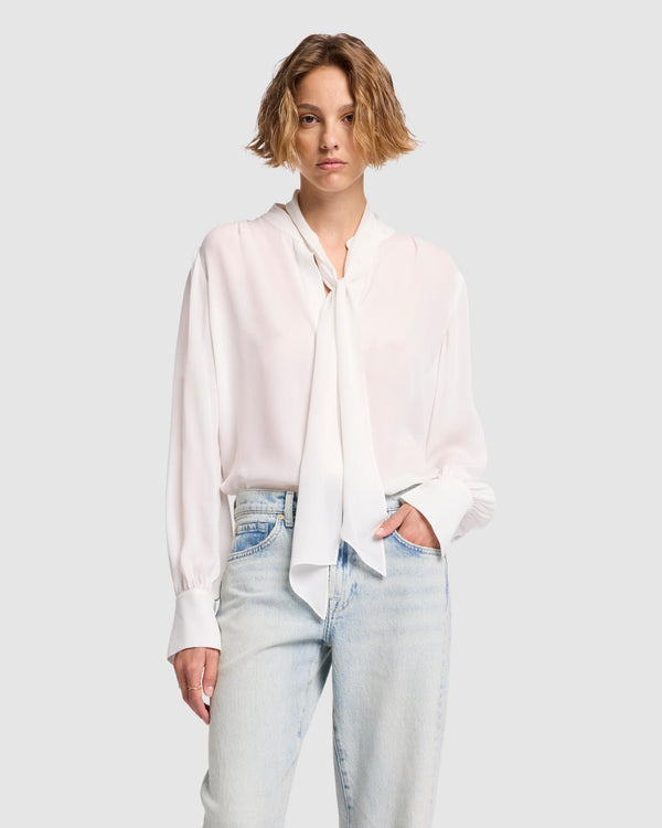 7 for all mankind Silk Bow Shirt Tops