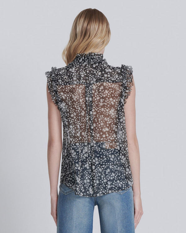 7 For All Mankind Sleeveless Ruffle Top Tops