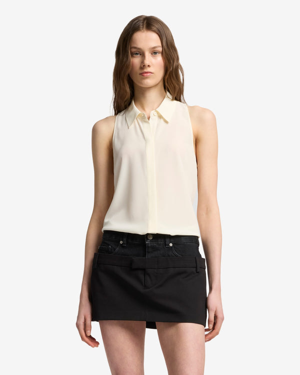 7 For All Mankind Sleeveless Silk Button Down Tops
