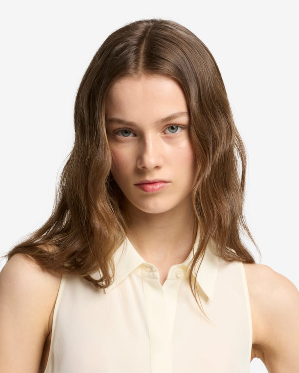 7 For All Mankind Sleeveless Silk Button Down Tops