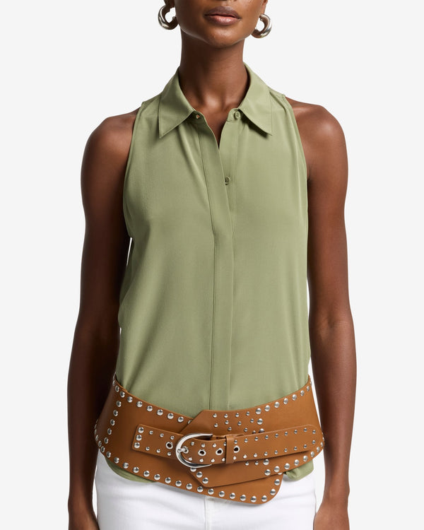 7 For All Mankind Sleeveless Silk Button Down Tops