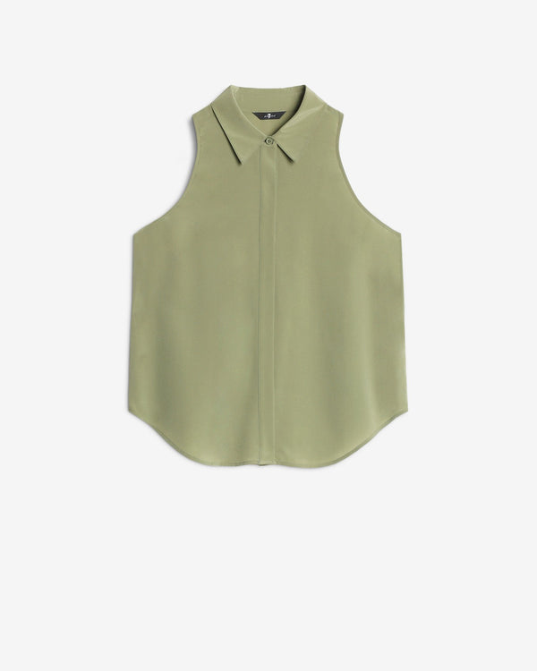 7 for all mankind Sleeveless Silk Button Down Tops