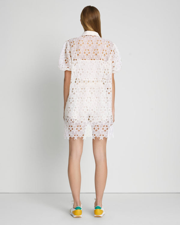 7 For All Mankind Star Lace Button Up Tunic Tops