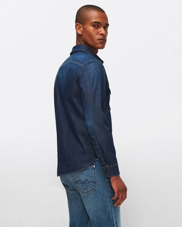 7 For All Mankind Stretch Tek Western Shirt Shirts