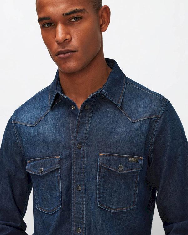 7 For All Mankind Stretch Tek Western Shirt Shirts