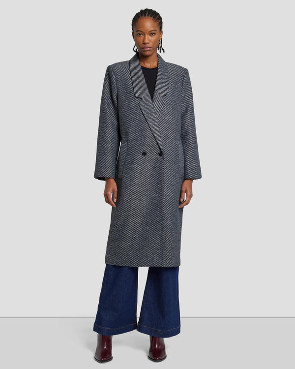 7 For All Mankind Striped Two Tone Coat Jackets