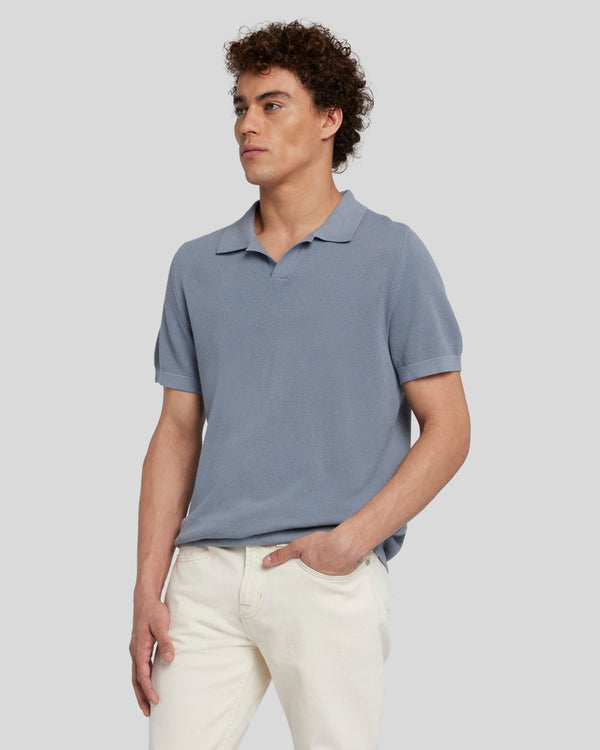 7 For All Mankind Textured Sweater Polo Shirts