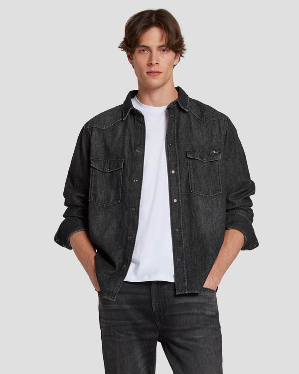 7 For All Mankind Western Denim Shirt Shirts