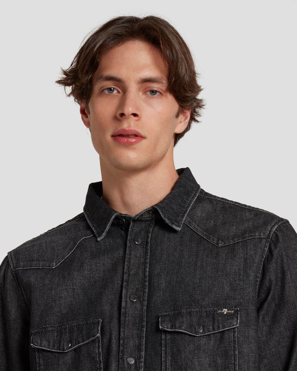 7 For All Mankind Western Denim Shirt Shirts
