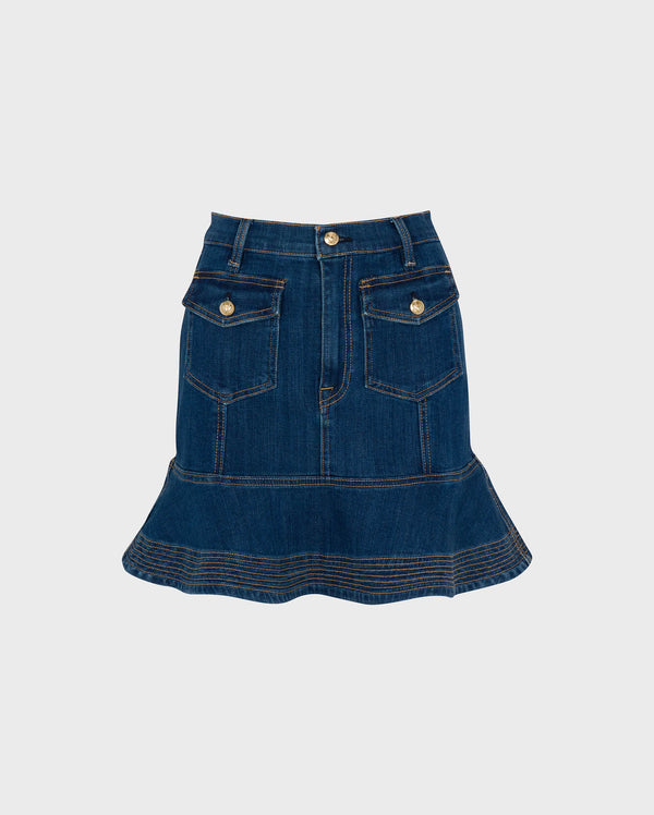 7 for all mankind Broken Twill Flounce Skirt Skirts