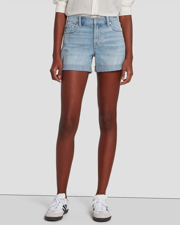 7 For All Mankind Broken Twill Mid Roll Short Shorts