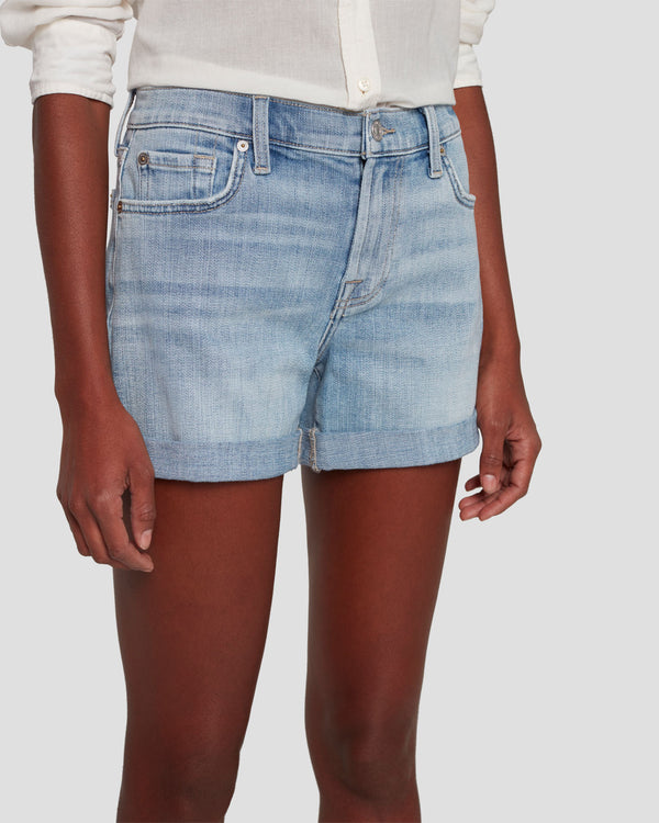 7 For All Mankind Broken Twill Mid Roll Short Shorts