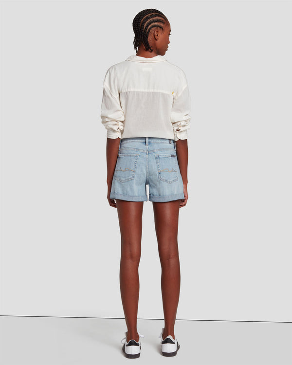 7 For All Mankind Broken Twill Mid Roll Short Shorts
